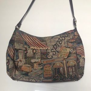 SAS VINTAGE handbag. Beautiful tapestry design. Preowned.